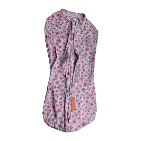 Swaddle Pod Newborn 0-2M Pink Floral Baby Girl Zip Front Sleepsack Lightweight - Picture 4 of 8